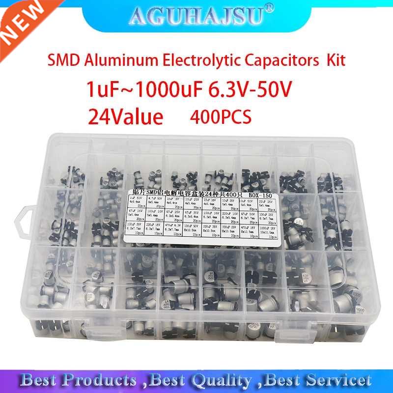 1uF~1000uF 6.3V-50V 400PCS 24Value SMD Aluminum Electrolytic