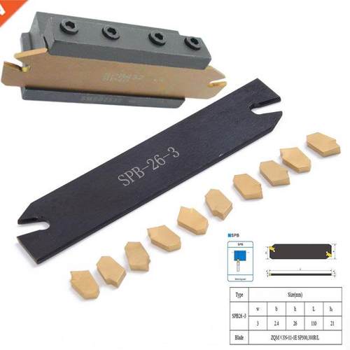 10pcs 26mm Parting Cut-Off Grooving Inserts +SPB26-3 Carbide
