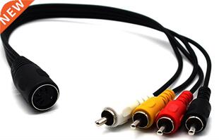 5 Pin Female Din Plug to 4 x RCA Phono Male Plugs Audio Cabl