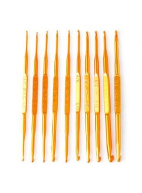 10Pcs Golden Aluminum Double End Crochet Hook Knitting Needl