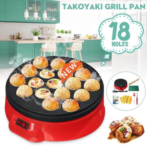 220V Maruko Baking Machine 18 Holes Takoyaki Grill Pan Cooki