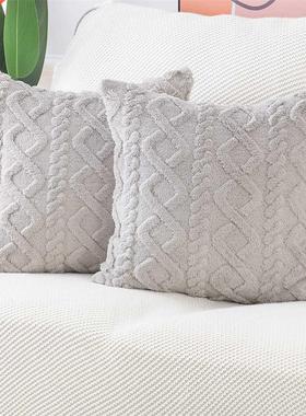 White Decorative Pillows For Sofa Fluffy Soft Solid Color Cu