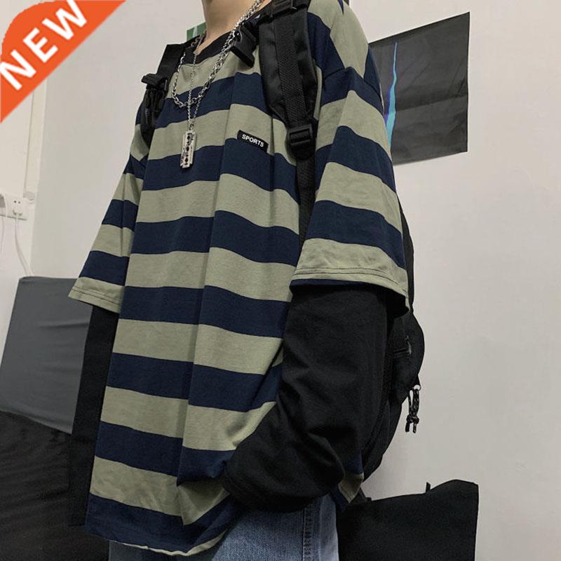 Goth Streetwear Harajuku T-shirt y2k Autumn fake two-piece s