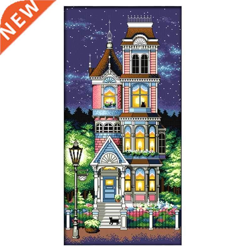 a quiet night paintings counted print on canvas cross stitch