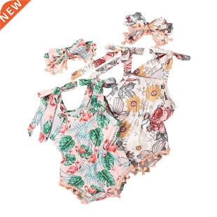 Girl Neworn Tie Sleeveless Outfits Summer Pcs