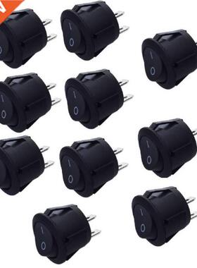 10pcs ON/OFF Round Rocker Toggle Switch 6A 250V Power Switch