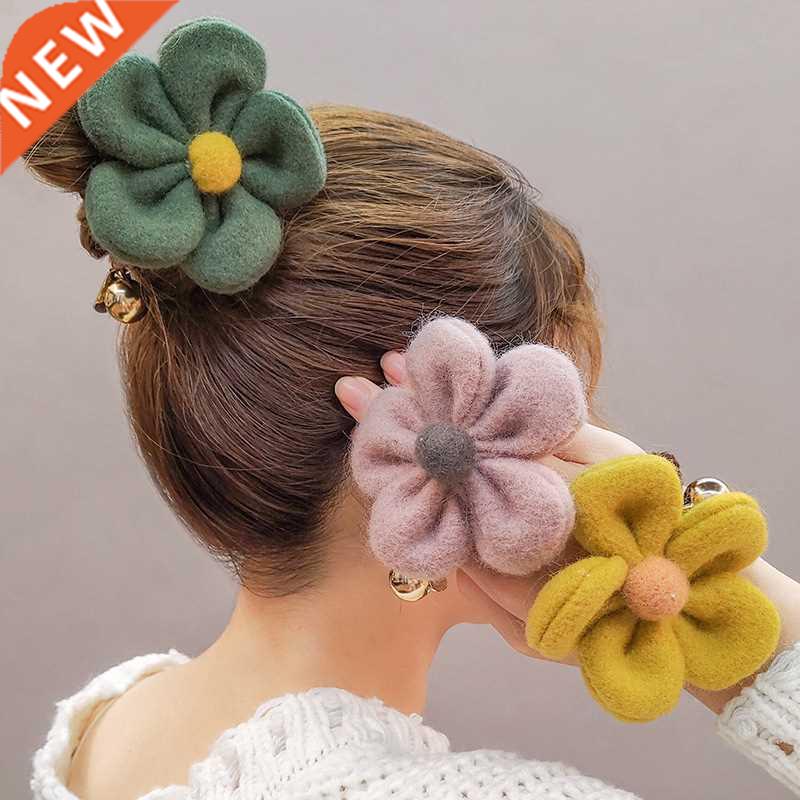 High Elastic Hair Band Plush Flower Hair Clip Hair Tie tail