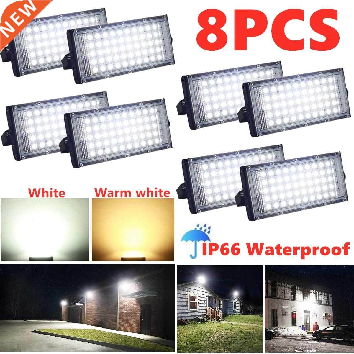 4/8PCS 50W Outdoor Floodlight AC220V With Warm/ White Light