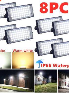 4/8PCS 50W Outdoor Floodlight AC220V With Warm/ White Light