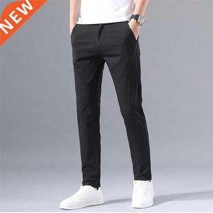 Men Classic Cotton Smart Business Pants Straight Form Casual