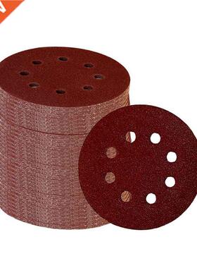 60 Pieces 8 Holes 5 Inch Sanding Discs Hook and Loop 60/100/