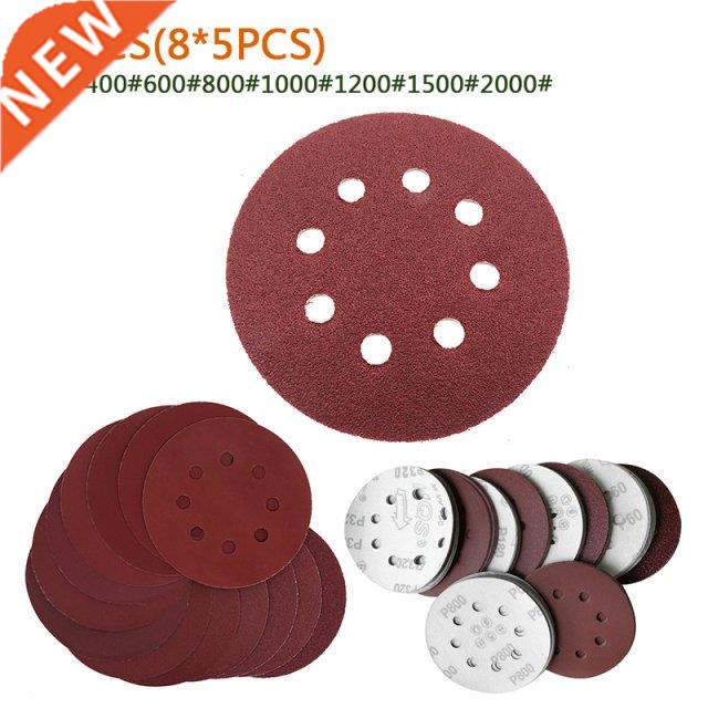 40x 8 Hole Red Dry Sand Disc Sandpaper Wall Polishing Sander