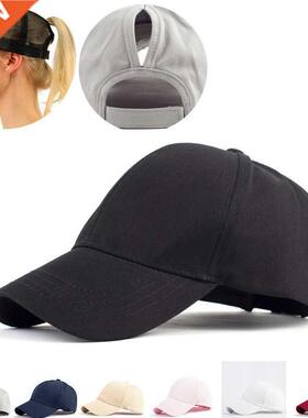 2019 Ponytail Baseball Cap Messy Bun Hats For Women Washed C