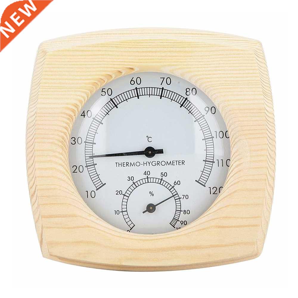 Wooden Temperature Humidity Meter Hygrothermograph Thermomet