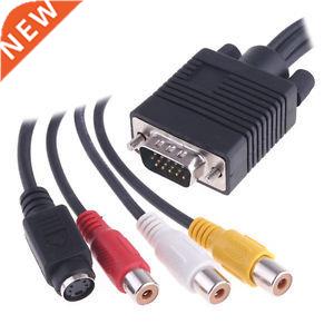 VGA to S-Video 3 RCA AV Adapter Converter Cable PC TV