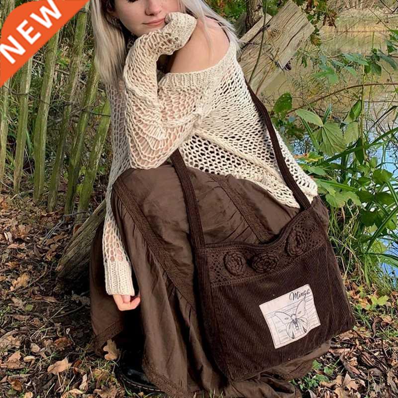 y2k Fairy Grunge Kawaii High-Waisted Vintage Brown Long Plea