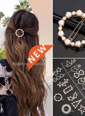Fashion Pearl Hair Clip Women Girls Elegant Design Triangula