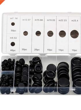 170pcs Black Rubber Grommet Firewall Hole Plug Retaining Rin