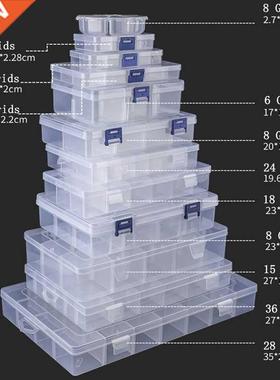 Adjustable 3-36 Grids Compartment Plastic Storage Box Jewelr