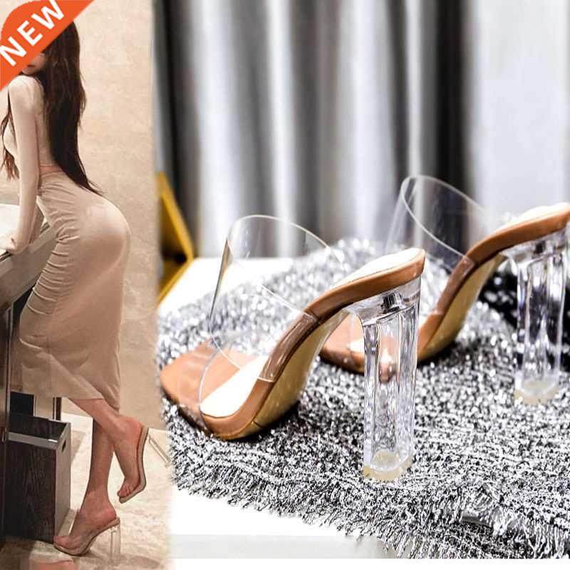 Summer Women Pumps Sandals PVC Jelly Slippers Open Toe High