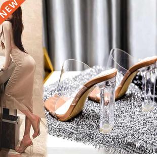 Summer Women Pumps Sandals PVC Jelly Slippers Open Toe High