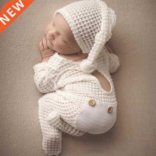 2 Pcs Newborn Photography Props Crochet Outfit Baby Romper H