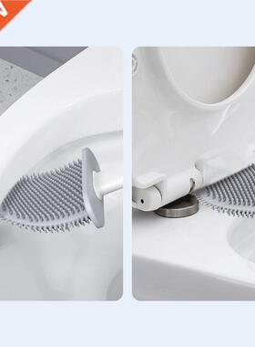 Silicone Toilet Brush and Hol Set No-Slip Removable Handl