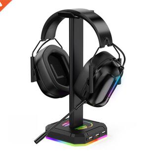 RGB Gaming Headphone Stand Dual USB Port Touch Control Strip