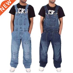 New Style Men Baggy Jeans Suspender Pants Fashion Multi-pock