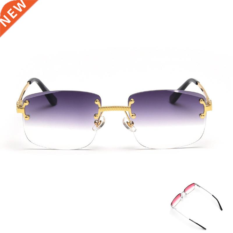 Rimless Spring Foot Sunglasses Gradient TAC Lens Small Sun G