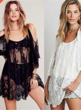 Women Summer Lace Crochet Bikini 2022 Cover Up Bathing Suit