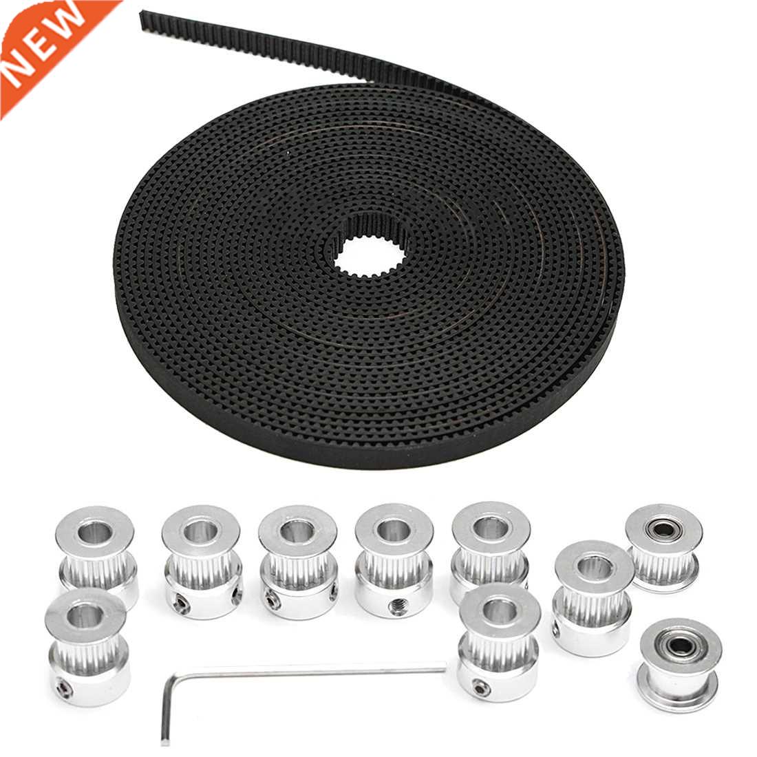 8 PCS GT2 16T Bore 5mm Timing Pulley+ 5m Belt + Tensioner Fo