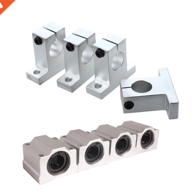 8 Pcs 20Mm Aluminium Bearing: 4 Pcs Shaft Support Pillow Blo