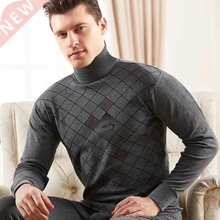 high-neck thermal underwear men cotton middle-aged elderly c