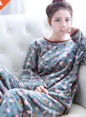 Winter Thick Warm Flannel Pajamas Women's Casual Cute Cartoo
