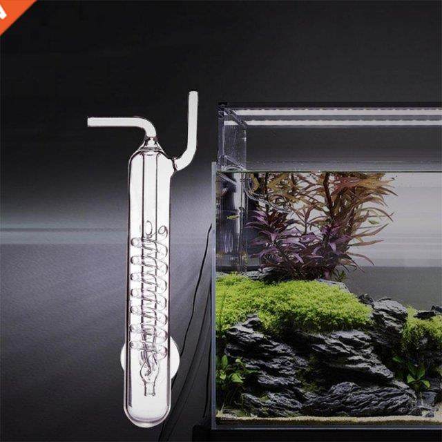 Glass CO2 Diffuser with Suctions Cups Transparent Spirals CO