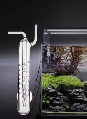 Glass CO2 Diffuser with Suctions Cups Transparent Spirals CO