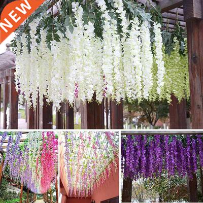 12Pcs Wisteria Artificial Flower Rattan Wreath Arch Wedding
