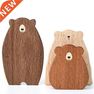 Cute Bear Shaped Wooden Tray Cutting Bre Black Board