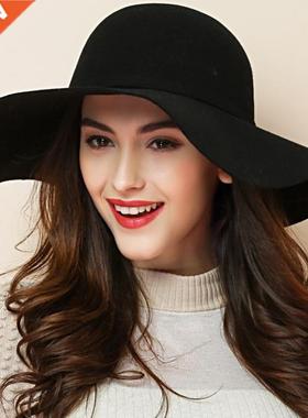 Woen Girls Retro Autun Winter Bowler Hats Soft Vintage Woo