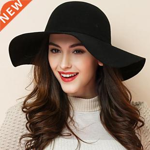 Autun Winter Vintage Girls Woo Soft Retro Hats Woen Bowler