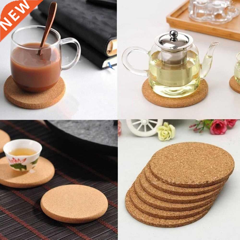 New 6 pcs Natural Cork Coaster Heat Resistant Cup Mug Mat Co