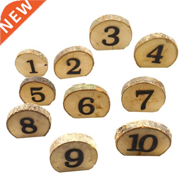 10Pcs 1-10 Rustic Wedding Table Numbers Round Wooden Log Sli