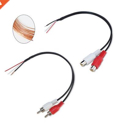 2 Way RCA Male Female Connector Extension Cable Shielded Wir