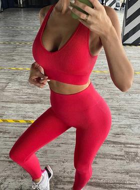 Traje de Yoga sn costuras para mujer, chaleco deportvo, Le