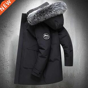 Down Jacket Men Winter Parka Long Men Outdoor Fur Collar Jac