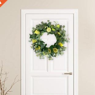 Wreath Eucalyptus Green Leaves 17inch Farmhouse Artificial