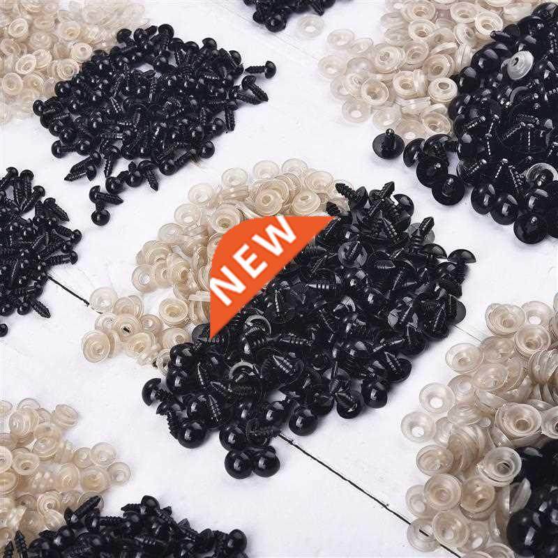 100pcs 5-12mm Eyeball Doll Accessories Black Plastic Plush S