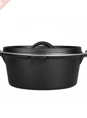 30cm Cast Iron Camping Pot Outdoor Picnic Pot Stew Pot Dutch