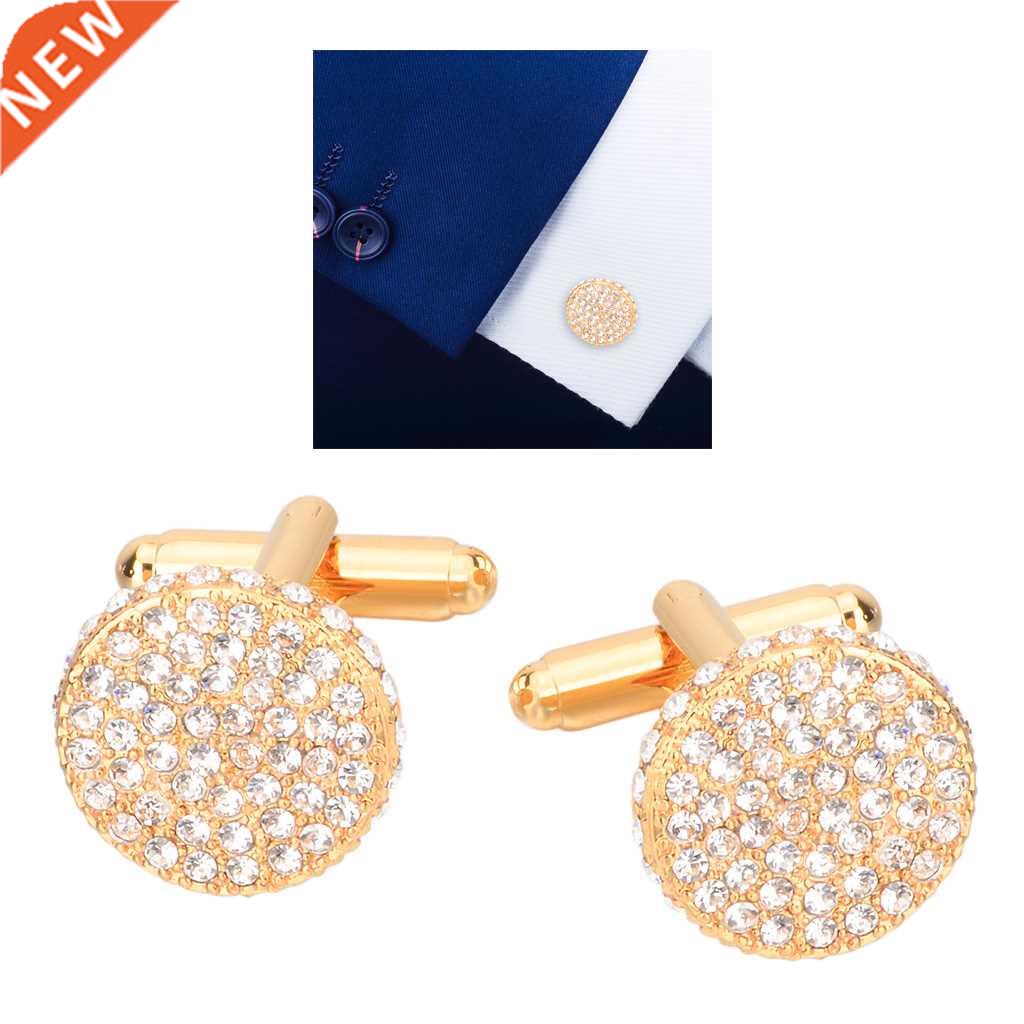 1 Pair Wedding Crystal Rhinestone Cuff Links Shirt Suit Coll
